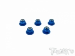 Aluminium Flange Lock Nuts 3mm 5pcs. (Tamiya Blue) (#ASS-3FLN-TB)
