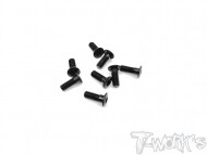 7075-T6 Hex. 3x8mm Socket Head Low Profile Half Thread Screws ( Black ) 8pcs. (#ASS-308LPBK)