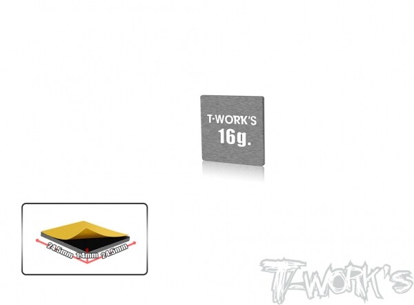 써펀트코리아,Adhesive Type 16g Tungsten Balance Weight 24.5x24.5x1.4mm (#TE-207-H)