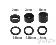 Aluminum 4x6 Shim Set 0.5, 0.75 ,1 ,2 ,3 ,5mm each 4pcs ( Black ) (#TA-019BK)