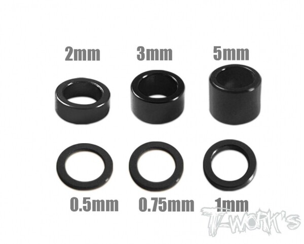 써펀트코리아,Aluminum 4x6 Shim Set 0.5, 0.75 ,1 ,2 ,3 ,5mm each 4pcs ( Black ) (#TA-019BK)
