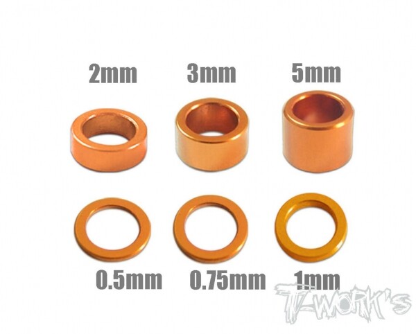 써펀트코리아,Aluminum 4x6 Shim Set 0.5, 0.75 ,1 ,2 ,3 ,5mm each 4pcs ( Orange ) (#TA-019O)