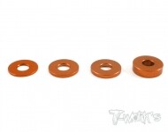 Aluminum Shim 3x7.8mm  Set ( Orange ) 0.5,0.75,1,2mm each 4pcs. (#TA-069O)
