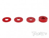 Aluminum Shim 3x7.8mm  Set ( Red ) 0.5,0.75,1,2mm each 4pcs. (#TA-069R)