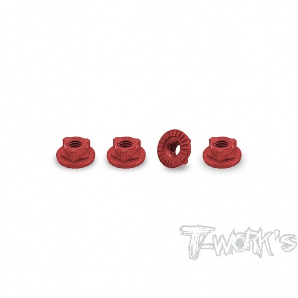 써펀트코리아,7075-T6 Alum. Ultra Light Weight Serrated Wheel Nut 4pcs. (Red) (#TA-160-R)