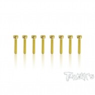 3x16mm Gold Plated Hex. Socket Head Screws（8pcs.）(#GSS-316H)