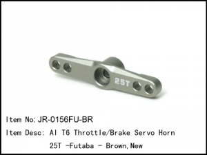 써펀트코리아,AI T6 Throttle/Brake Servo Horn 25T -Futaba - Brown,New (#JR-0156FU-BR)