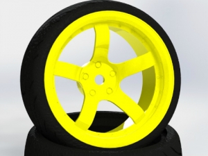 써펀트코리아,CR Model 1/10 Touring Drift Wheel Fluorescent Yellow Offset 6 (2) (#D5Y(6))