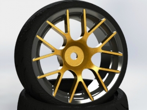 써펀트코리아,CR Model 1/10 Touring Drift Wheel Nature Black Gold (2) (#CHNKG)