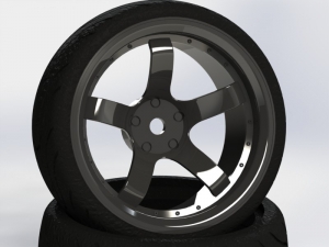 CR Model 1/10 Touring Drift Wheel Nature Black offset 6 (2) (#D5NK(6))