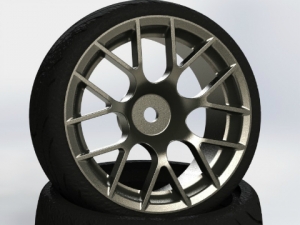 써펀트코리아,CR Model 1/10 Touring Drift Tires+Wheels Gunmetal (2) (#CHM-D1)