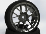 CR Model 1/10 Drift Tires+Wheels Nature Black  (2) (#CHNK-D1)
