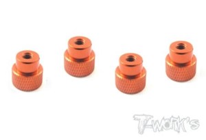 써펀트코리아,Aluminum Nut for 1/10 Set-up Wheel 4pcs. (Orange) (#TA-077O)