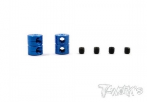 써펀트코리아,Aluminum Double lock 2mm Bore Collar Ver.2 (Tamiya Blue) 2pcs (#TA-108TB)