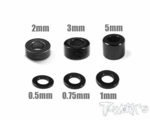 써펀트코리아,Aluminum 3x6 Shim Set 0.5, 0.75 ,1 ,2 ,3 ,5mm each 4pcs ( Black ) (#TA-012BK)