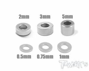 써펀트코리아,Aluminum 3x6 Shim Set 0.5, 0.75 ,1 ,2 ,3 ,5mm each 4pcs ( Silver ) (#TA-012S)
