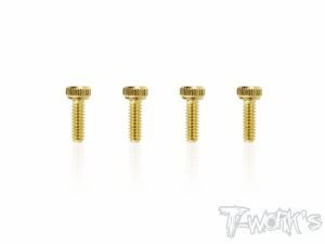 써펀트코리아,1.6x5mm Gold Plated Steel Hex. Socket Head Screws（4pcs.）(#GSS-1605H)