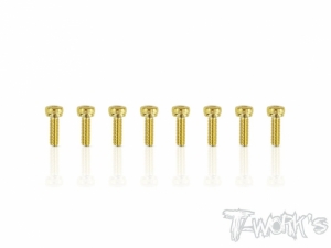써펀트코리아,2.5x8mm Gold Plated Steel Hex. Socket Head Screws（8pcs.) (#GSS-2508H)