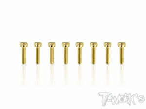 써펀트코리아,2.5x10mm Gold Plated Steel Hex. Socket Head Screws（8pcs.) (#GSS-2510H)