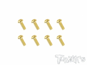써펀트코리아,2.5x6mm Gold Plated Steel Button Head Screws（8pcs.) (#GSS-2506B)