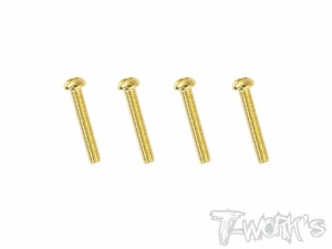 써펀트코리아,2.5x18mm Gold Plated Steel Button Head Screws（8pcs.) (#GSS-2518B)