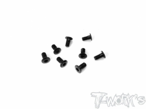 써펀트코리아,7075-T6 Hex. 3x6mm Socket Head Low Profile Half Thread Screws ( Black ) 8pcs. (#ASS-306LPBK)