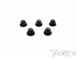 Aluminium Flange Lock Nuts 3mm 5pcs. (Black) (#ASS-3FLN-BK)