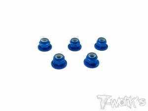 써펀트코리아,Aluminium Flange Lock Nuts 3mm 5pcs. (Tamiya Blue) (#ASS-3FLN-TB)