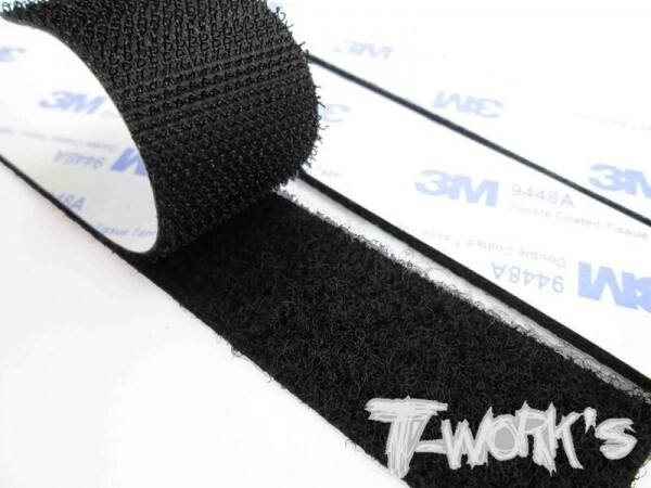 써펀트코리아,Black Adhesive Velcro Tape 25mm x 150mm (3pcs.) (#TA-076)