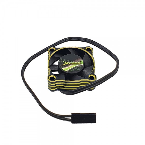 써펀트코리아,Aluminum Fan (Axial flow) for ESC and Motor 30x30 mm - Black Yellow (#106033)