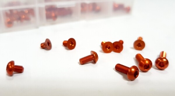 써펀트코리아,7075-T6 Orange 3mm Screw set ( 10 Items Each 10pcs.) (#ASS-M3O-10)