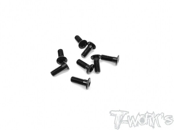 써펀트코리아,7075-T6 Hex. 3x8mm Socket Head Low Profile Half Thread Screws ( Black ) 8pcs. (#ASS-308LPBK)