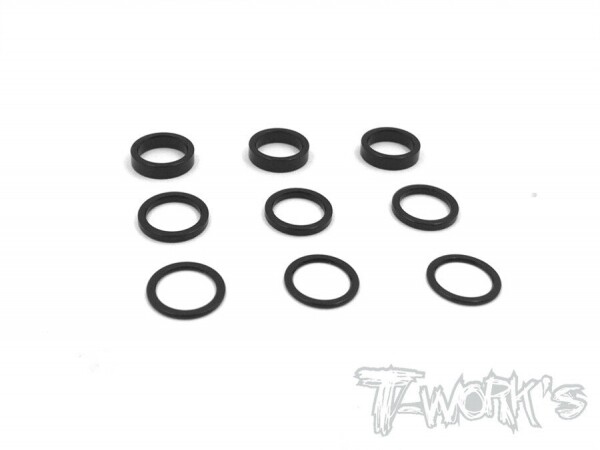 써펀트코리아,7075-T6 6.38x8.38mm Shim Washer 0.5, 1, 2mm Each 3pcs. (Black) (#TA-111BK)