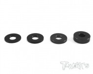 Aluminum Shim 3X7.8mm  Set ( Black ) 0.5,0.75,1,2mm each 4pcs. (#TA-069BK)
