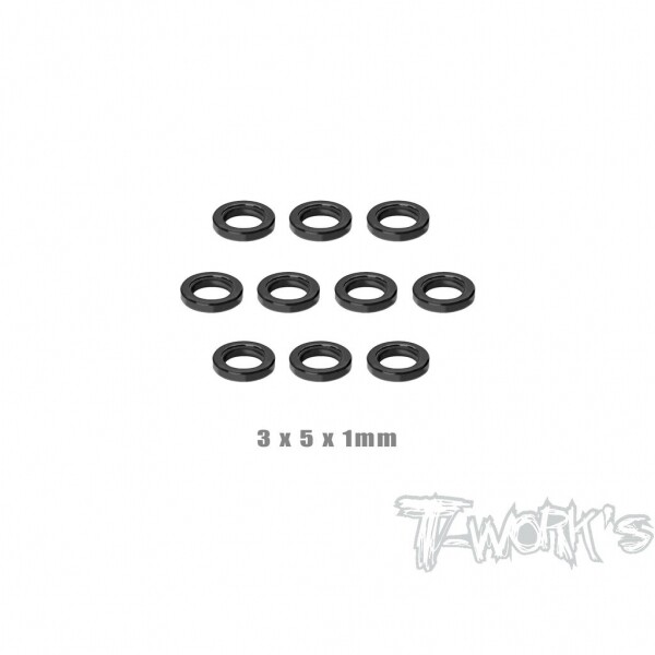 써펀트코리아,Aluminum Shim Set 3x5x1mm ( Black ) Each 10pcs. (#TA-159-1-BK)