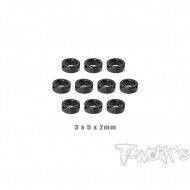 Aluminum Shim Set 3x5x2mm ( Black ) Each 10pcs. (#TA-159-2-BK)
