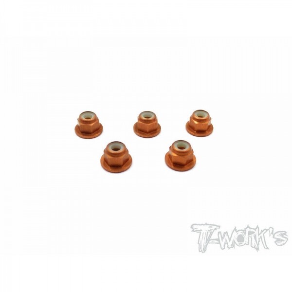 써펀트코리아,Aluminium Flange Lock Nuts 3mm ( Orange ) 5pcs.(#ASS-3FLN-O)
