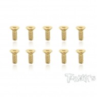 3x8mm Gold Plated Hex. Countersink Screws（10pcs.) (#GSS-308C)