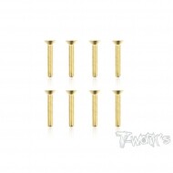3x18mm Gold Plated Hex. Countersink Screws（8pcs.) (#GSS-318C)
