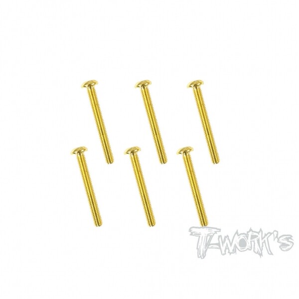 써펀트코리아,3x25mm Gold Plated Button Head Screws (6pcs.) (#GSS-325B)