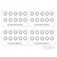 6x8x0.05,0.1,0.2,0.3mm Shim Washer Set each 10pcs. (#TA-095-6)