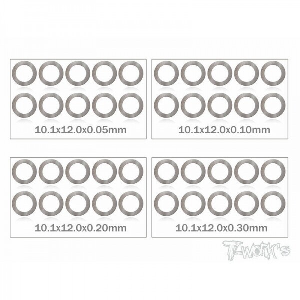 써펀트코리아,10x12x0.05,0.1,0.2,0.3mm Shim Washer Set each 10pcs. (#TA-095-10)