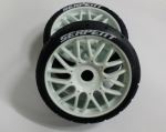 Tyre GT 1/8 premount white medium (2) (#215016)