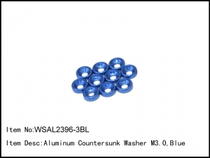 써펀트코리아,Aluminum Countersunk WasherM3.0,Argent,10 pcs (#WSAL2396-3)