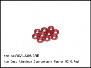 써펀트코리아,Aluminum Countersunk WasherM3.0,Argent,10 pcs (#WSAL2396-3)