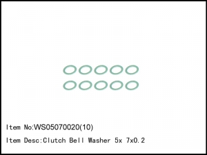써펀트코리아,Clutch Bell Washer 5x7x0.2 (10) (#WS05070020)