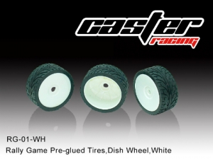 써펀트코리아,Rally Game Pre-glued Tires,Dish Wheel,White (#RG-01-WH)