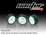Rally Game Pre-glued Tires,Dish Wheel,White (#RG-01-WH)